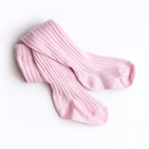 Ribbed Tights | Bubble Gum / 6Y - 8Y