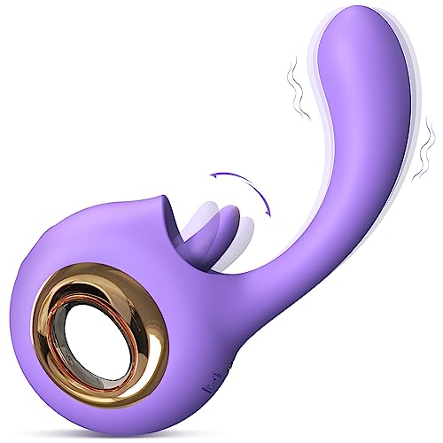 Adult Toys, 2 in 1 Clitoral Licking Tongue Vibrator, Rechargeable & Waterproof Sex Toys 9 Licking Modes & 9 Clitoral Stimulator Sex Toy for Women and Couples Game - Lavender