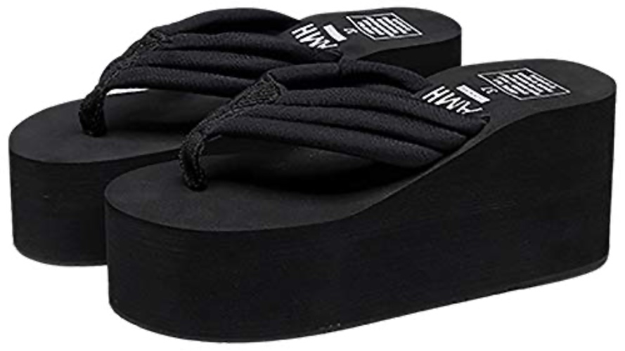 QZUnique Women's Handmade Flowers Sandals Cute Slippers Non-Slip Flip Flops High-Heeled Slippers - F-4.33" Heel-flower 8-8.5