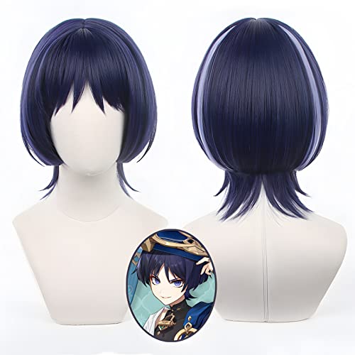 UTIEHD Anime Cosplay Wig, Genshin Impact Wig, with two Wig Caps, for Halloween, Party & etc. (Wanderer/Scaramouche Cosplay) - Wanderer