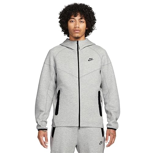 Nike Men's Fleece Jacket FB7921 Fleece Jacket (Pack of 1) - S - Dk Grey Heather/Black