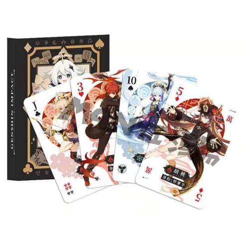 JWCN Carte da Gioco Anime,Genshin Impact Cosplay Figure Cartoon Entertainment Ieisure Game Carte Poker