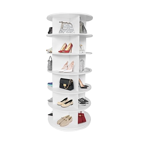 Wallington Rotating Shoe Rack 360°, Spinning Shoe Rack, Shoe-Rack, Rotating Shoe Rack Tower, Shoe Organiser, Wooden Shoe Rack, Handbag Storage Display, Rotating Display Stand