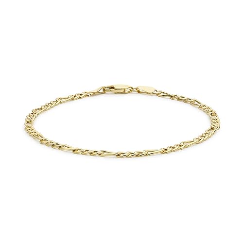Carissima Gold Women's 9 ct Yellow Gold Hollow Figaro Chain Anklet - 23 cm/3 mm