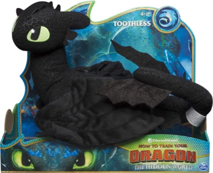 DreamWorks Dragons, Toothless 14-inch Deluxe Plush Dragon, for Kids Aged 4 and Up