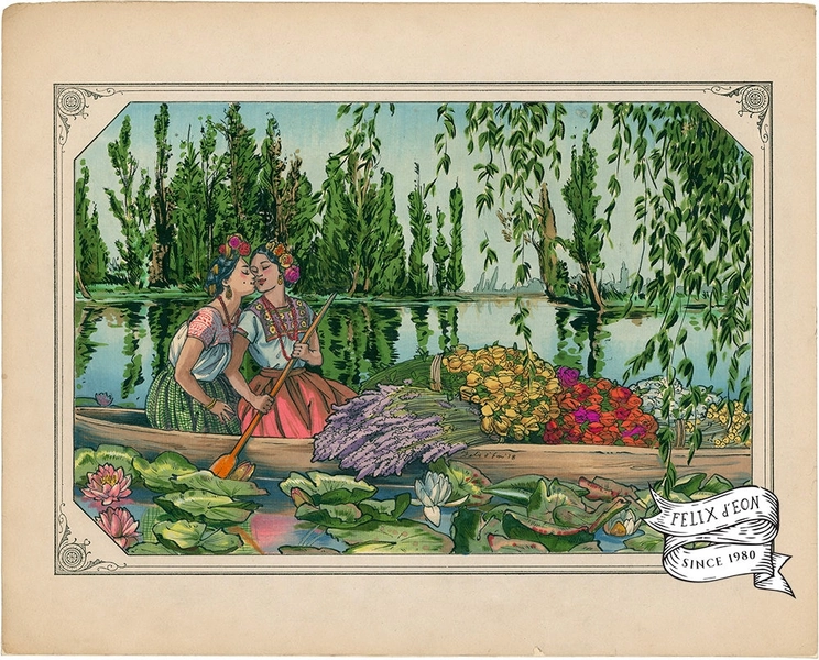 Trajinera del Amor, lesbian art, queer, lgbtq, mexico, Felix d'Eon.