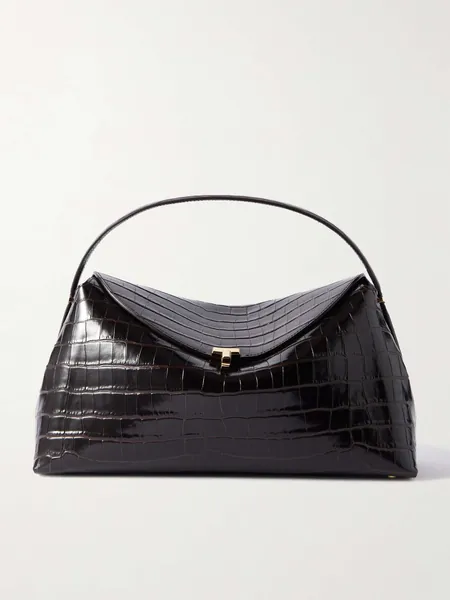 TOTEME T-Lock croc-effect leather shoulder bag | NET-A-PORTER