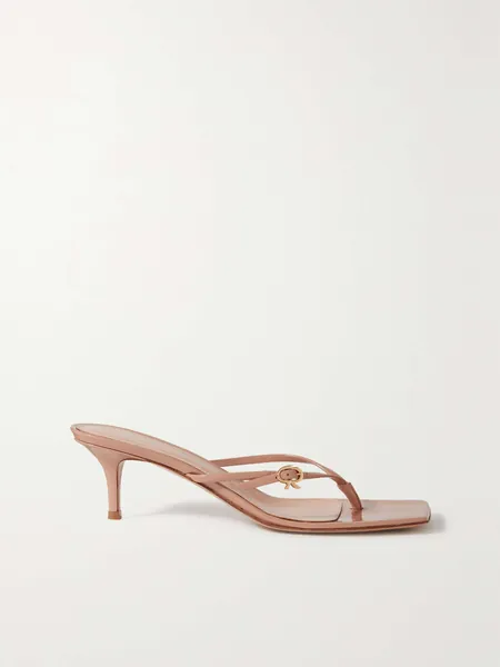 GIANVITO ROSSI Vernice 55 buckled patent-leather mules | NET-A-PORTER