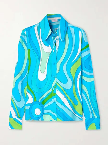 PUCCI Printed silk-twill shirt | NET-A-PORTER