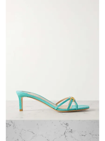 TOM FORD Whitney embellished lizard-effect leather mules | NET-A-PORTER