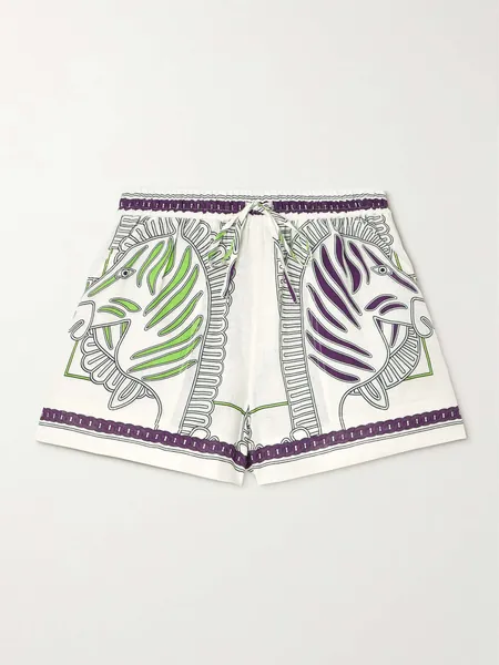 TORY BURCH Printed linen shorts | NET-A-PORTER