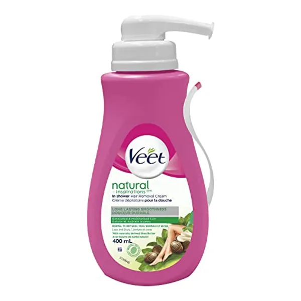 Veet Natural Inspirations Hair Removal Cream Legs & Body, Normal & Dry Skin, 400 mL ( design may vary )
