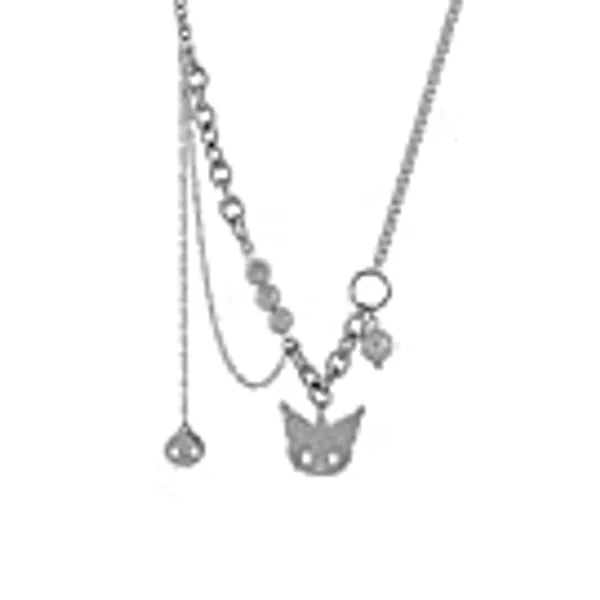 CHENLING Sweet Cool Kuromi Reflektierende Perlen Mehrschichtige Halskette Titanstahl Nicht Verblassen Y2K Millennial Hot Girl Hip Hop Halskette Schlüsselbein Kette