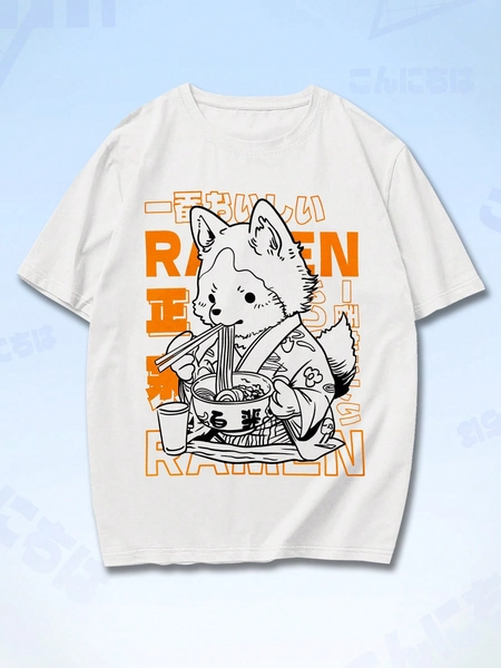 Anime Guys Cartoon & Slogan Graphic Tee