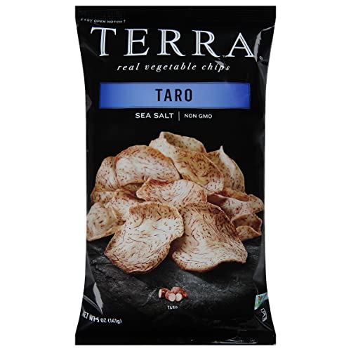 Terra Vegetable Chips, Taro Chips with Sea Salt, 5 Oz (Pack of 12) - Taro w/ Sea Salt - 6 Ounce (Pack of 12)