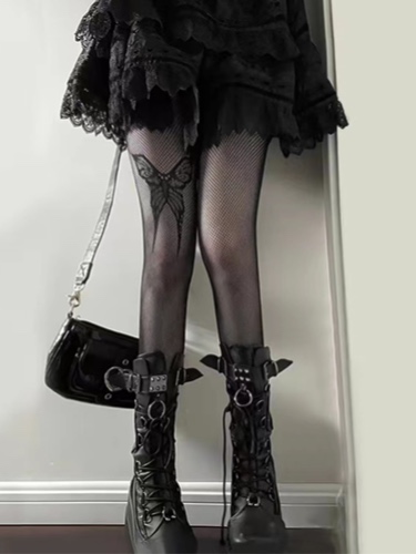 Butterfly Pattern Fishnet Tights