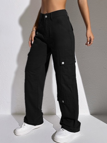 SHEIN Flap Pocket Cargo Jeans