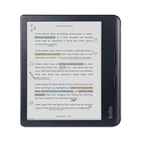 Kobo Libra Colour | eReader | 7” Glare-Free Colour E Ink Kaleido™ 3 Display | Dark Mode Option | Audiobooks | Waterproof | Black - Black