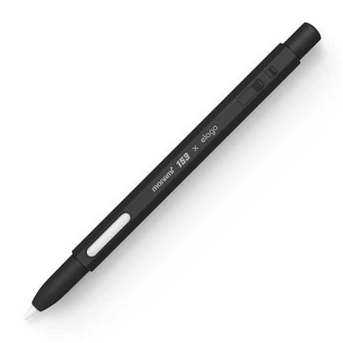 elago x MONAMI Compatible with Apple Pencil Pro Case & Apple Pencil 2nd Generation Case, Compatible with Magnetic Charging, Double Tap, Squeeze, Haptic (Must Read Installation Instructions) (Black) - Black