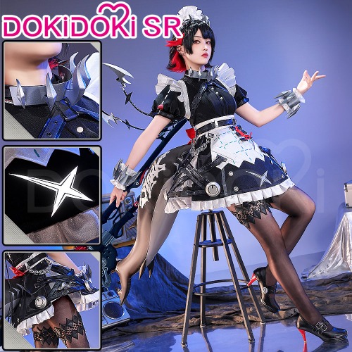 DokiDoki-SR Game Zenless Zone Zero Cosplay Ellen Joe Costume / Shoes Victoria Housekeeping Co. Shark Girl Maid | Costume Only-S-Order Processing Time Refer to Description Page