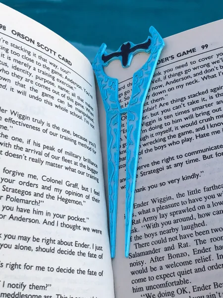 Energy Sword Fantasy Bookmark (RPG/halo-inspired) - 4 color combinations, 3D printed, Fan Art