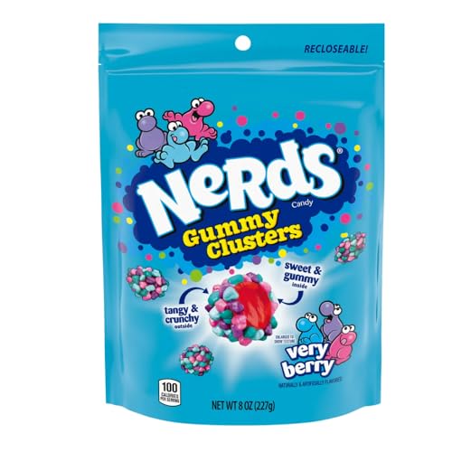 Nerds Gummy Clusters Candy, Very Berry, Resealable 8 Ounce Bag - Very Berry - 8oz