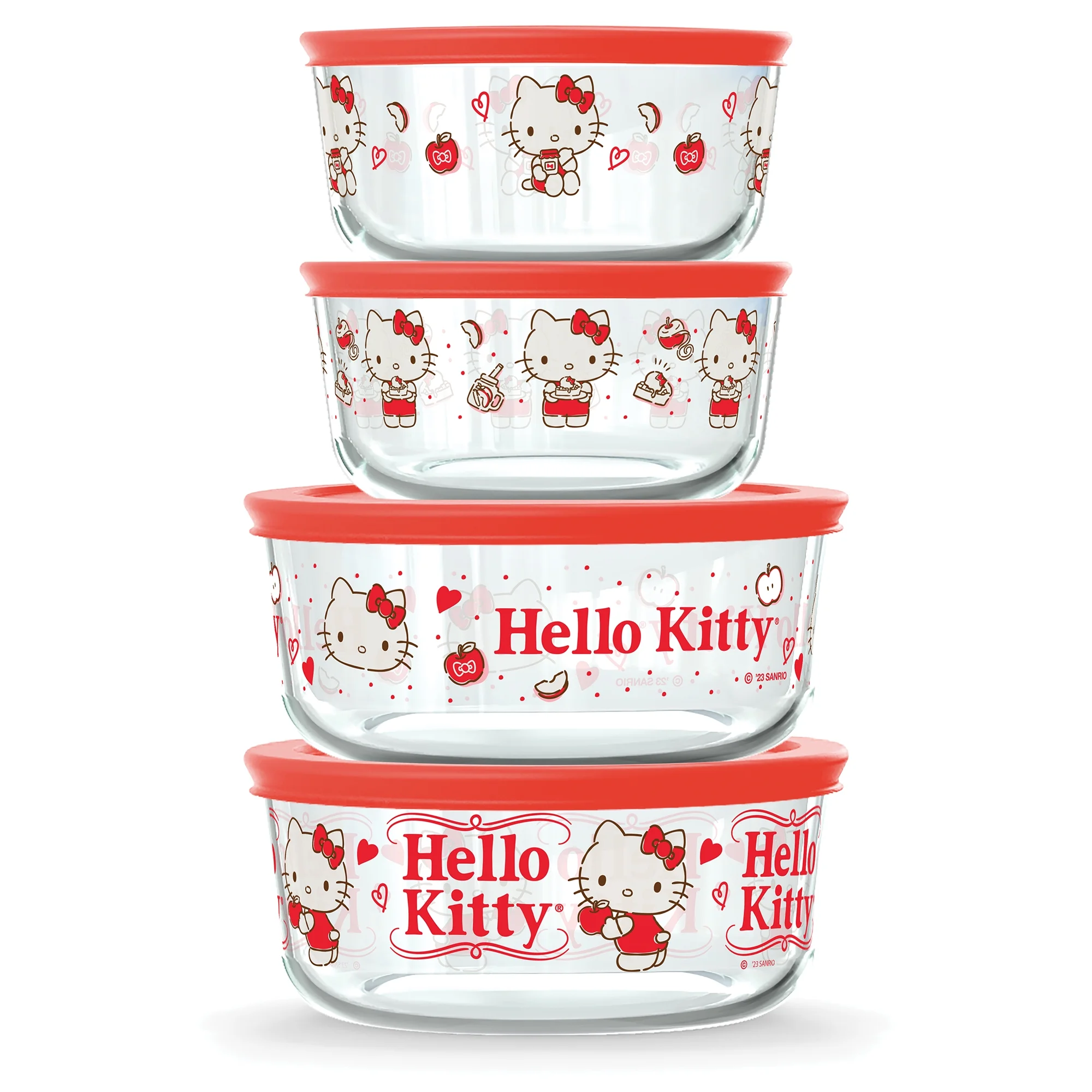 Pyrex 8-Piece Glass Storage Set: Hello Kitty My Favorite Flavor