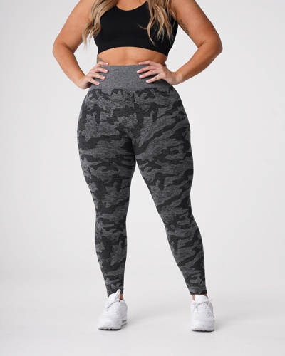 Black Camo Seamless Leggings | M