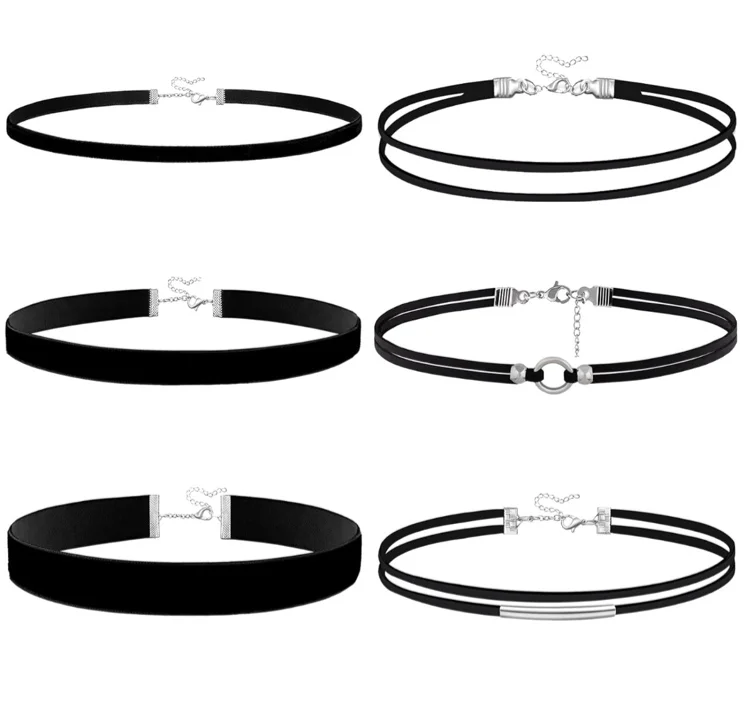 9PCS Black Choker Necklace Set for Women Velvet Choker Lace Choker Necklaces Black Lace Choker Set