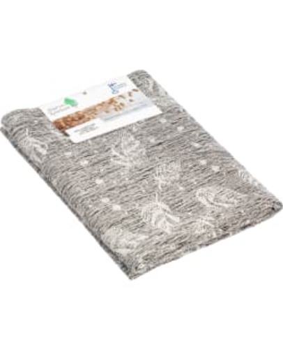 Leafy black 70x150 cm linen towel