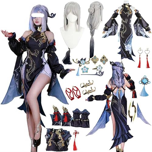 AIUKAKP Anime Cosplay Dress Anime Costume Outfit Uniform Full Set Halloween Women - White - Large