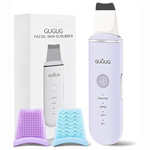 GUGUG Skin Scrubber Face Spatula, Skin Spatula Pore Cleaner Blackhead Remover Tools for Facial Deep Cleansing-4 Modes, Purple - Purple
