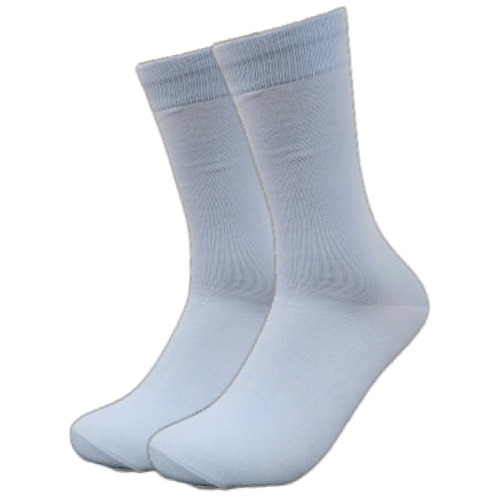 Solid Color Crew Cotton Dress Socks - Sky Blue