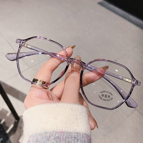 Trendy Purple Glasses Frames with Anti Blue Light - purple / 0