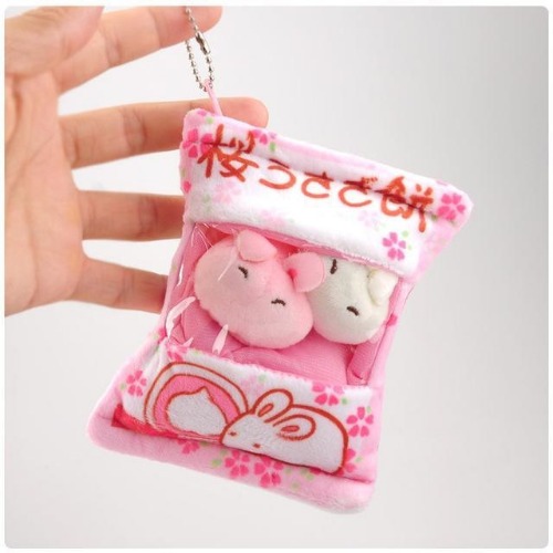 Littlest Bag Of Plushies - Pink Bunnies