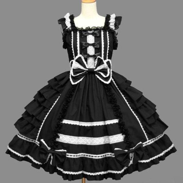 Royal Elegance Gown - Black & White / L