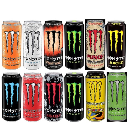 Monster Energy Drink, super set van 12 blikjes, 12 x 0,5 l, inclusief € 3,00 verplicht statiegeld