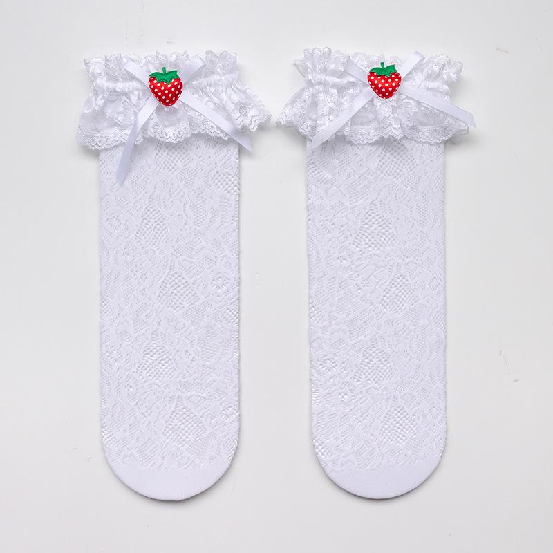 Strawberry Lace Bow Japanese Lolita Stockings