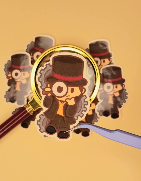 Professor Layton Sticker, Professor Layton and The New World of Steam, Steam Layton Sticker, Vinyl Sticker