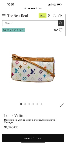 $1900 vintage multicolor lv pochette 