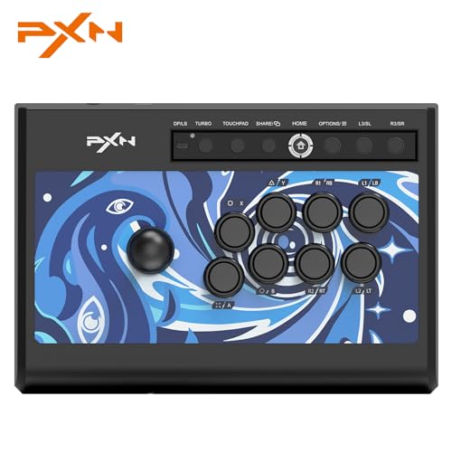 PXN Arcade Fight Stick, 008 Street Fighter Arcade Game Fighting Joystick with USB Port, with Turbo & Audio Functions, Suitable for Xbox One, Xbox Series X|S, PS3, PS4, Switch/Switch Lith, PC Windows
