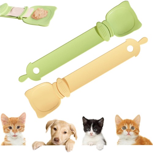 2 PCS Pet Food Spoon, Cat Strip Feeder, Wet Treat Cat Feeder Spoon, Cat Strip Happy Spoon, Multi-Functional Pet Spoons Cat Feeder, Feeding and Watering Supplies for Pet Cats and Dogs