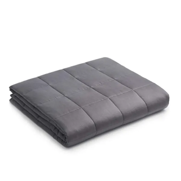 YnM Weighted Blanket — Heavy 100% Oeko-Tex Certified Cotton Material with Premium Glass Beads (Dark Grey, 60''x80'' 17lbs), Suit for One Person(~160lb) Use on Queen/King Bed