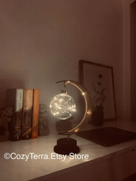 Moon String Light Night Light Gift Idea for Friend Gift for | Etsy