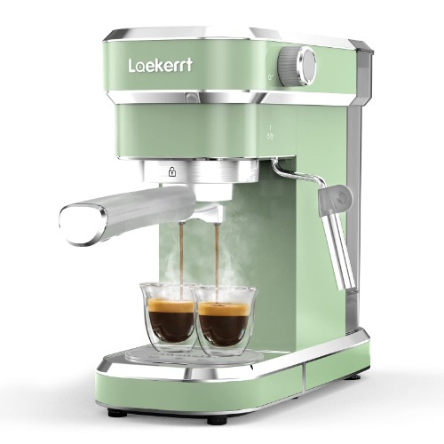 Laekerrt Espresso Machine 20 Bar Espresso Maker CMEP01 with Milk Frother Steam Wand, Retro Home Expresso Coffee Machine for Cappuccino and Latte (Green) Gift for Coffee Lovers, Mom, Friend, Family