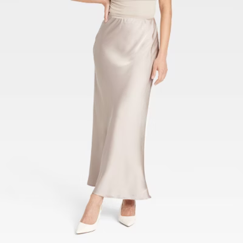 Women's Maxi Slip Skirt - A New Day™ Cream XL