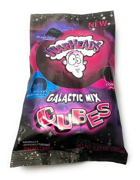 Warheads Galactic Mix Cubes Chewy Candy, 4.5 Ounce Bag