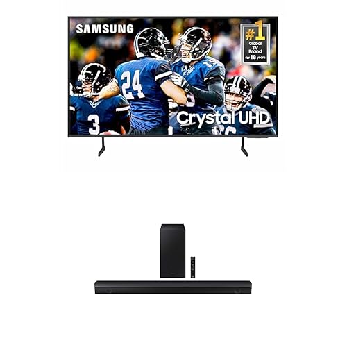 SAMSUNG 65-Inch Class Crystal UHD 4K DU7200 Series HDR Smart TV (UN65DU7200, 2024 Model) w B63C 5.1ch Soundbar w/Dolby Digital 5.1 Audio, DTS Virtual:X, Built-in Center Speaker, Bluetooth - 65-Inch - TV w/B63C Soundbar