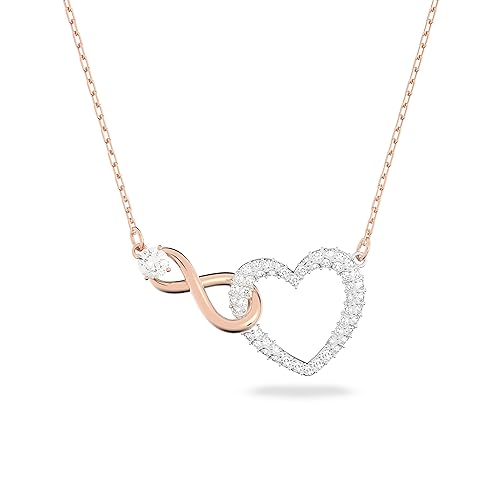 Swarovski Infinity Heart Jewelry Collection, Necklaces and Bracelets, Rose Gold & Rhodium Tone Finish, Clear Crystals - Pendant Necklace