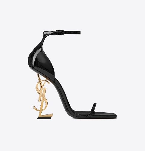 sandali opyum in vernice con tacco dorato